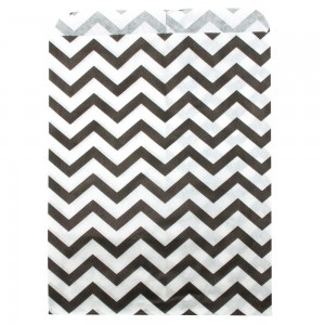 Black & White Chevron-Print Paper Gift Bags
