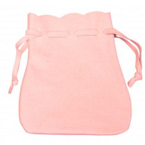 Peach Pink Microsuede Drawstring Pouches