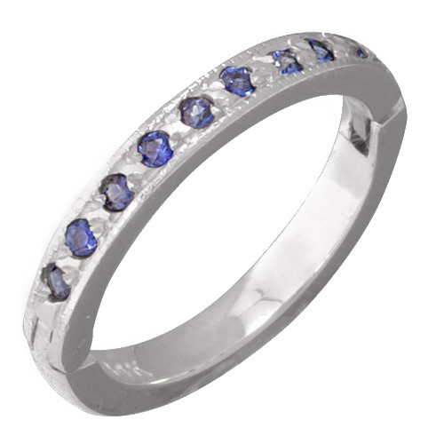 A&A Jewelry Supply - 14k White Gold Blue Sapphire Toe Ring