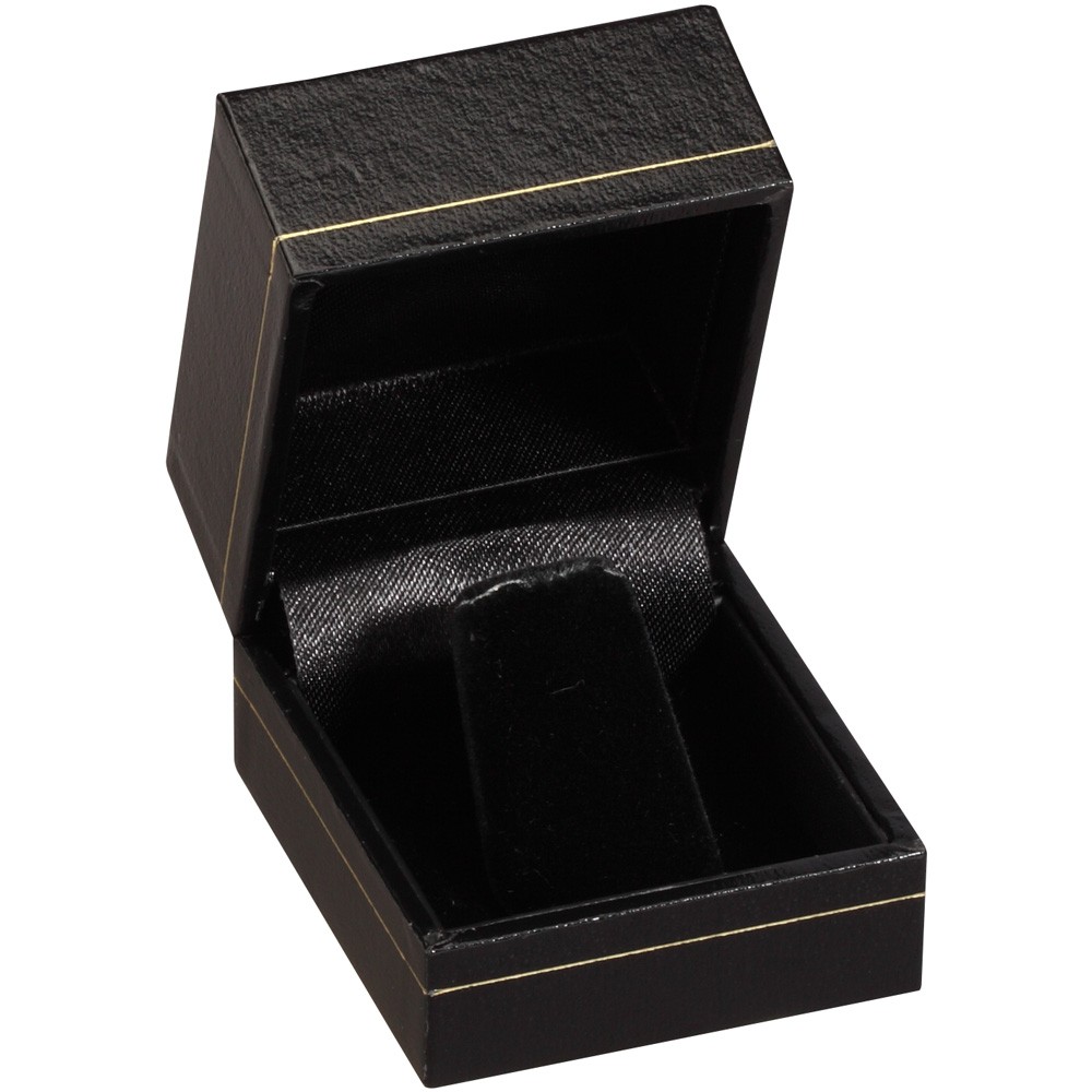 A&A Jewelry Supply - Ring Finger Box - Leatherette & Gold Designer 