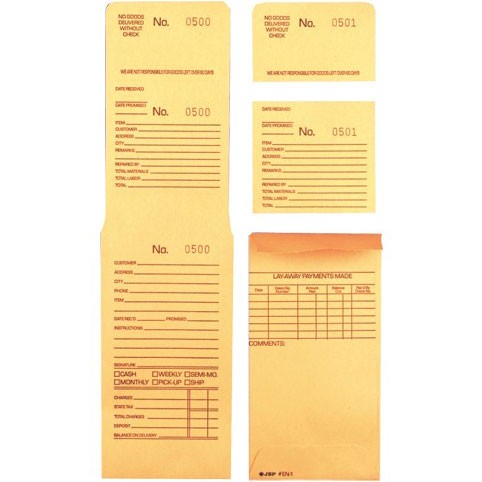 3-Part Repair or Lay-Away Envelope # 7001-8000 Package of 100