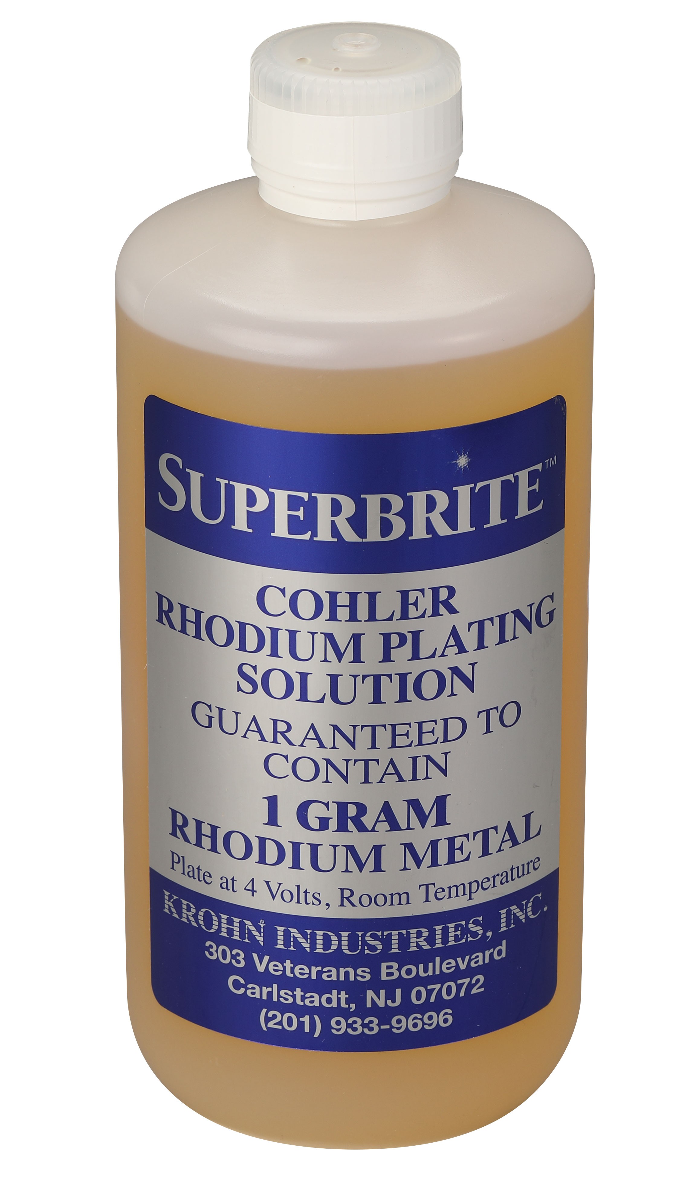 Cohler Superbrite Rhodium Plating Solution, Acid-Based