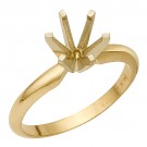 14k 2-Tone Solitaires, 6 Prongs