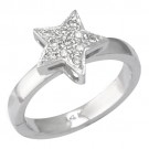14k White Gold Star Shape Toe Ring w/ Diamond
