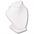 4.5" Necklace Bust Display - White Faux Leather