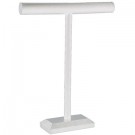 18" High T-Bar - White Faux Leather