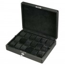 Diplomat 18 Watch Case - Carbon Fiber / Black Suede Interior / Removable Tray