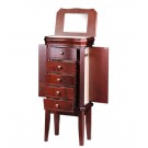 5-Drawer Jewelry Armoires w/Charging Station in Mahogany