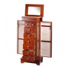 7-Drawer Jewelry Armoires w/Charging Station in Burl