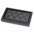 11-Clip Stackable Ring Trays in Carbon Black, 9" L x 5.5" W