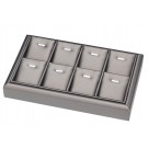 8-Compartment Stackable Pendant Trays w/Barbs in Palladium, 9" L x 5.5" W