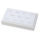 11-Slot Stackable Ring Trays in Vienna White, 9" L x 5.5" W