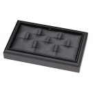 7-Clip Stackable Ring Trays in Carbon Black, 9" L x 5.5" W