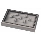 7-Clip Stackable Ring Trays in Palladium, 9" L x 5.5" W