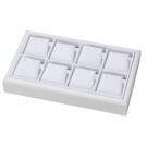 8-Pair Stackable Earring or Pendant Trays in Vienna White, 9" L x 5.5" W