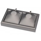 2-Neck Form Stackable Trays in Palladium, 9" L x 5.5" W