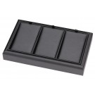 3-Compartment Stackable Pendant Trays in Carbon Black, 9" L x 5.5" W