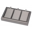 3-Compartment Stackable Pendant Trays in Palladium, 9" L x 5.5" W