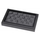 18-Clip Stackable Ring Trays in Carbon Black, 9" L x 5.5" W