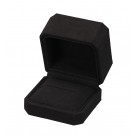 "Opulent" Ring Slot Box in Black Microsuede