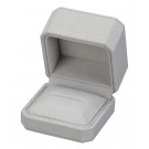 "Opulent" Ring Slot Box in Gray Microsuede