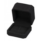 "Opulent" Ring Clip Box in Black Microsuede