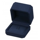 "Opulent" Ring Clip Box in Navy Blue Microsuede