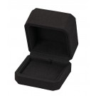 "Opulent" Earring / Pendant Box in Black Microsuede