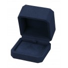 "Opulent" Earring / Pendant Box in Navy Blue Microsuede