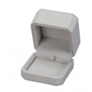"Opulent" Earring / Pendant Box in Gray Microsuede