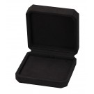 "Opulent" Earring / Pendant Box in Black Microsuede