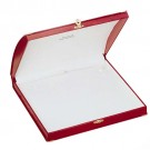 Large Necklace Box - Red Leatherette Finish with White Italian Interior 