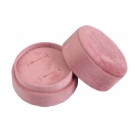 "Blush" Double Ring Slot Box in Blush Pink Velvet