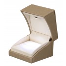 "Lumina Luxe" Ring Slot Box in Brushed Paradiso/Cream