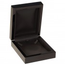 "Rodeo" Small Necklace Box in Black Wood Grain & Onyx Nabuka