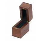 "Rustic" Ring Slot Box in Dark Walnut and Black Microsuede