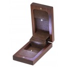 "Rustic" Ring Slot Box in Dark Walnut and Brown Microsuede