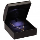 "Lumina Classica" Pendant Box in Black Ostrich & Obsidian