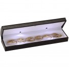 "Lumina Classica" Bracelet Box in Black Ostrich & Milkstone