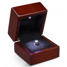 "Lumina Luxe" Ring Slot Box in Mahogany & Obsidian