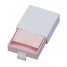 "Cassie"  Small Sliding White/Pink Drawer Box with Pink Microsuede Pouch