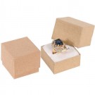 Economy Collection Square Ring Slot Box in Kraft Paper with White Interior