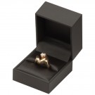 "Safari" Ring Slot Box in Red-Stitched Onyx