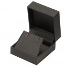 "Safari" Stud Earring or Pendant Box in Red-Stitched Onyx