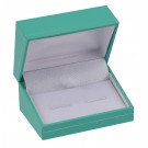 "Manhattan" Cufflink Box in Turquoise/Silver Trim