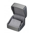 "Dusk" Earring / Pendant Slit Box in Brushed Grey Leatherette and Grey Microsuede