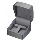 "Dusk" Earring Tree Box in Brushed Grey Leatherette and Grey Microsuede