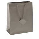 Satin-Finish Tote-Style Gift Bags in Silver Frost, 4" L x 4.5" W