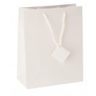 Satin-Finish Tote-Style Gift Bags in Snow, 8" L x 10" W