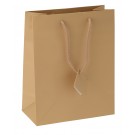 Satin-Finish Tote-Style Gift Bags in Khaki, 4" L x 4.5" W
